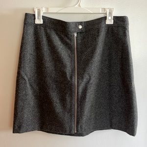 Madewell. Gray, A-line wool mini skirt. Size 10/ large